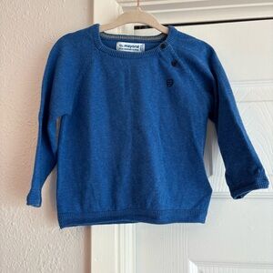 Mayoral Baby Blue Cotton Blend Lightweight Sweater